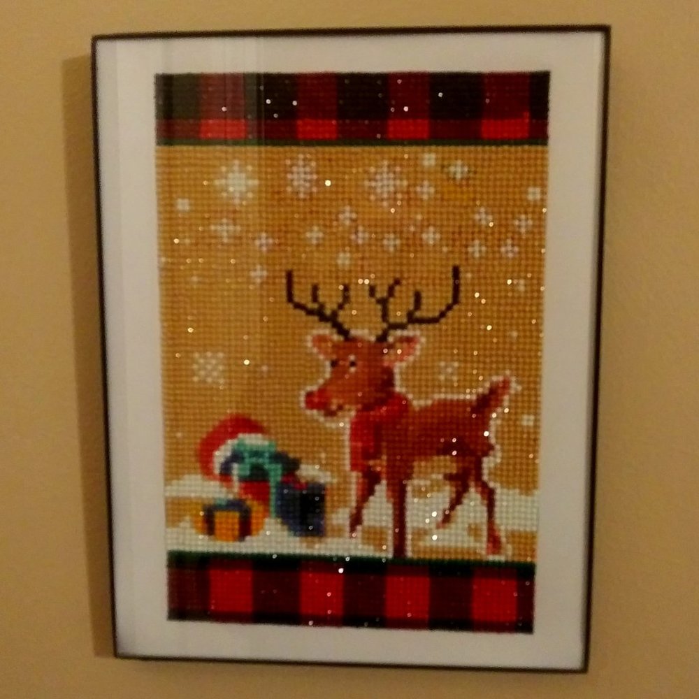 Framed Xmas Deer Diamond Painating